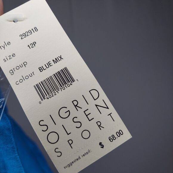 Sigrid Olsen Vtg Linen Capris Womens 12P Blue Woven Pocket Zipper 90's Y2K - Picture 8 of 10